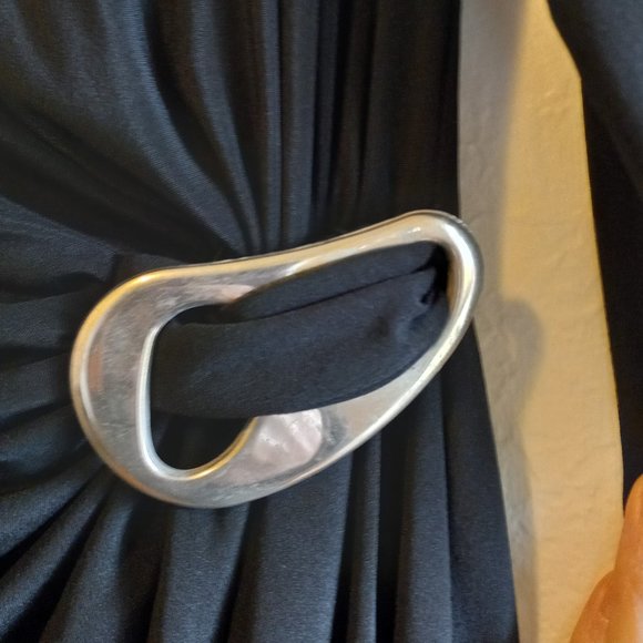 Vintage black draped dress main image 0